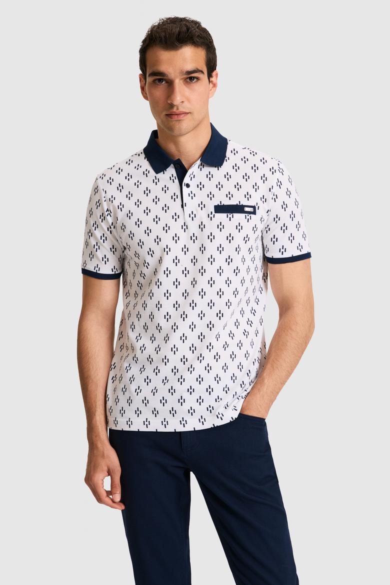 Erkek Regular Fit Polo Yaka Beyaz Tişört - 50326994010