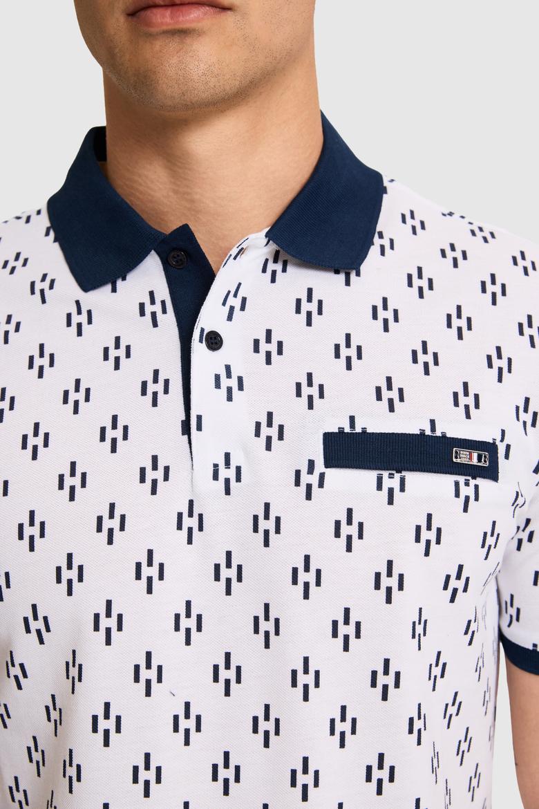 Erkek Regular Fit Polo Yaka Beyaz Tişört - 50326994010