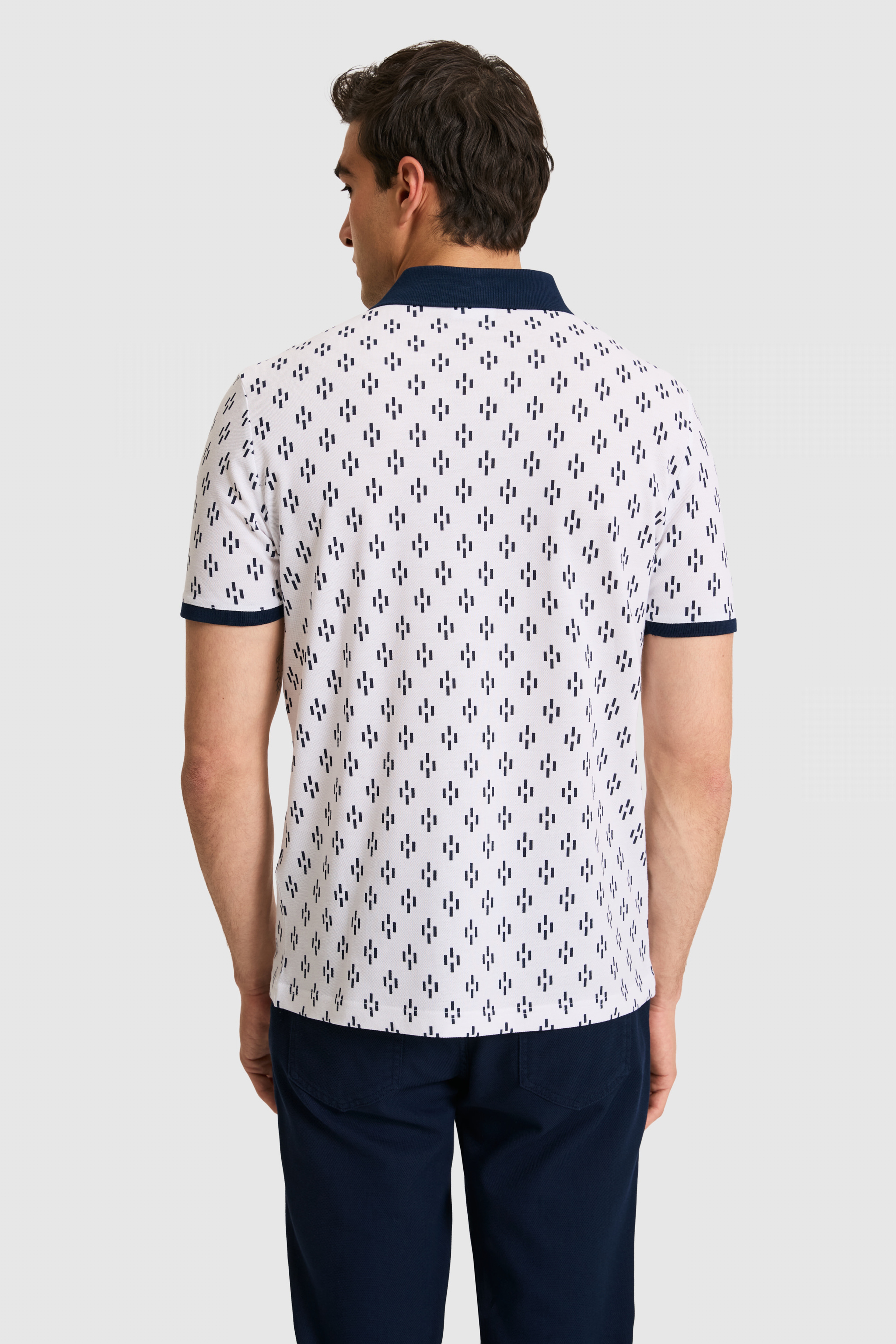 Erkek Regular Fit Polo Yaka Beyaz Tişört