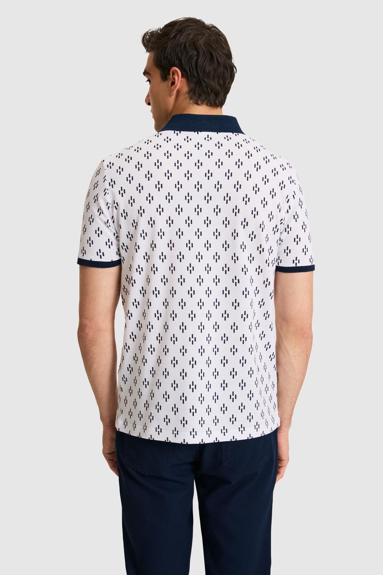 Erkek Regular Fit Polo Yaka Beyaz Tişört - 50326994010