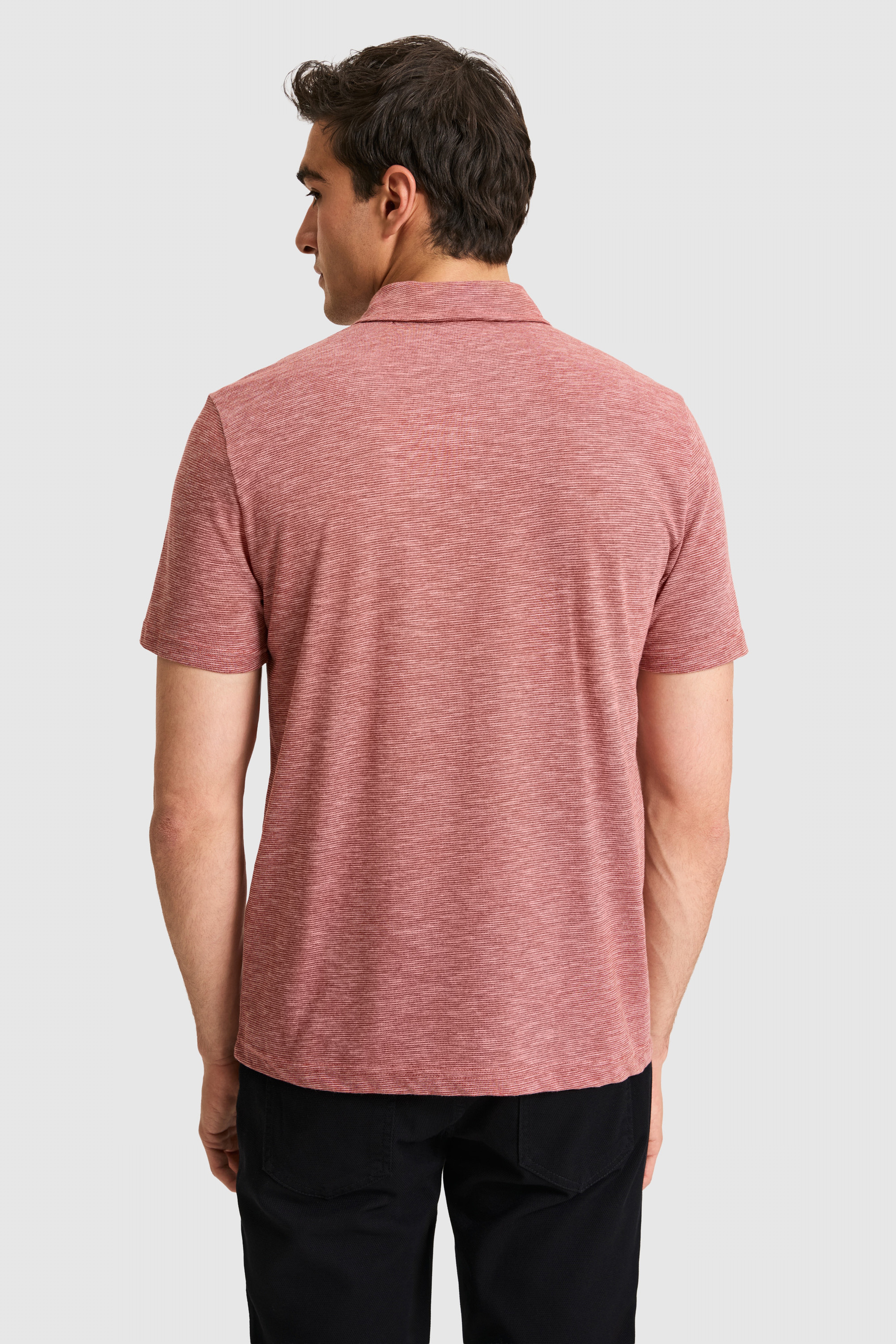 Erkek Regular Fit Polo Yaka Açık Pembe Tişört