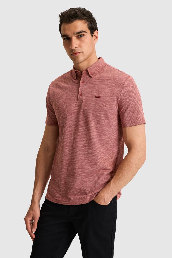 Erkek Regular Fit Polo Yaka Açık Pembe Tişört