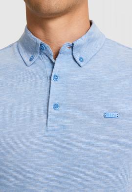 Erkek Regular Fit Polo Yaka Mavi Tişört - 50322532007