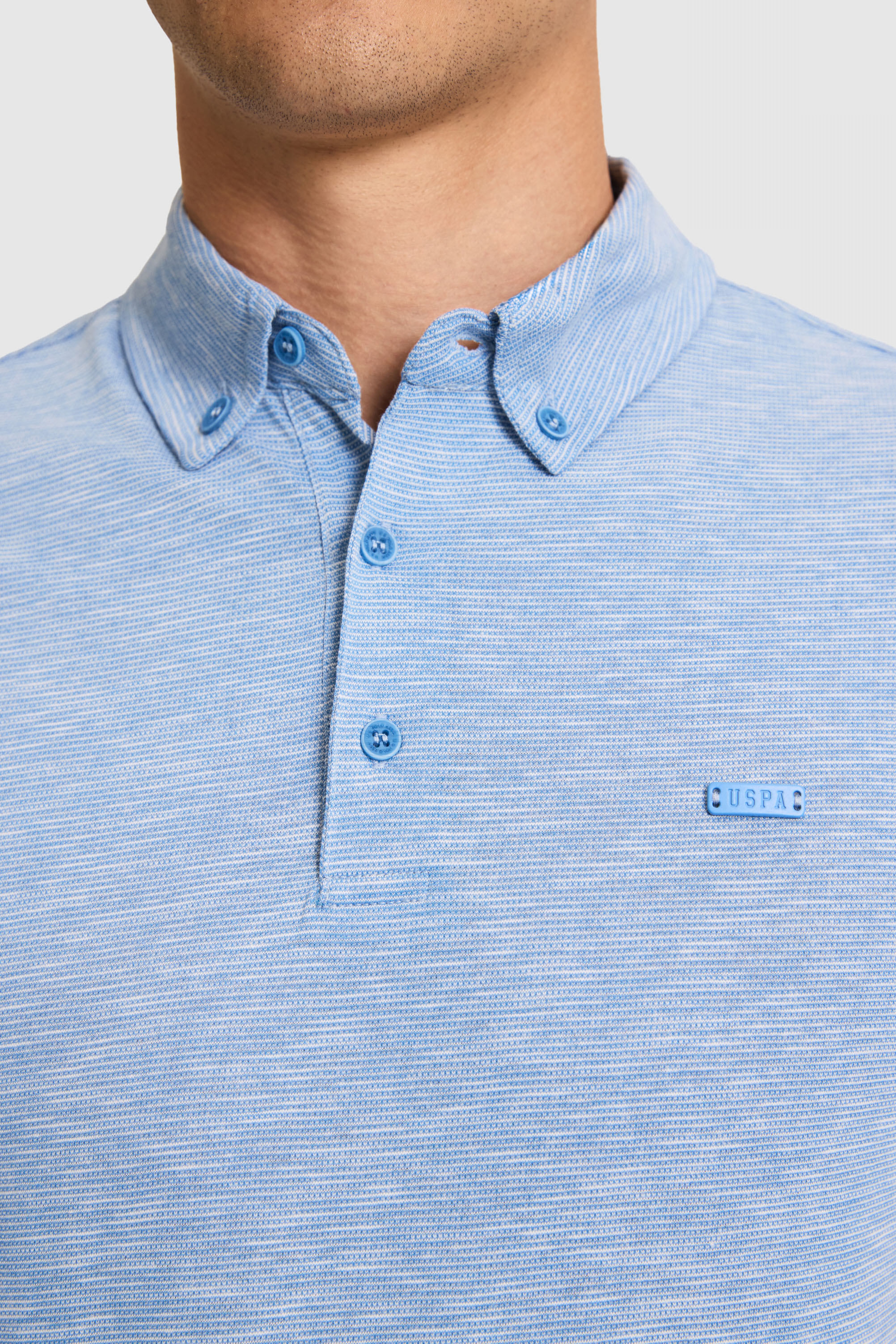 Erkek Regular Fit Polo Yaka Mavi Tişört - Image 6