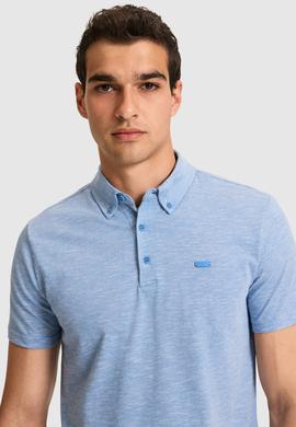 Erkek Regular Fit Polo Yaka Mavi Tişört - 50322532007
