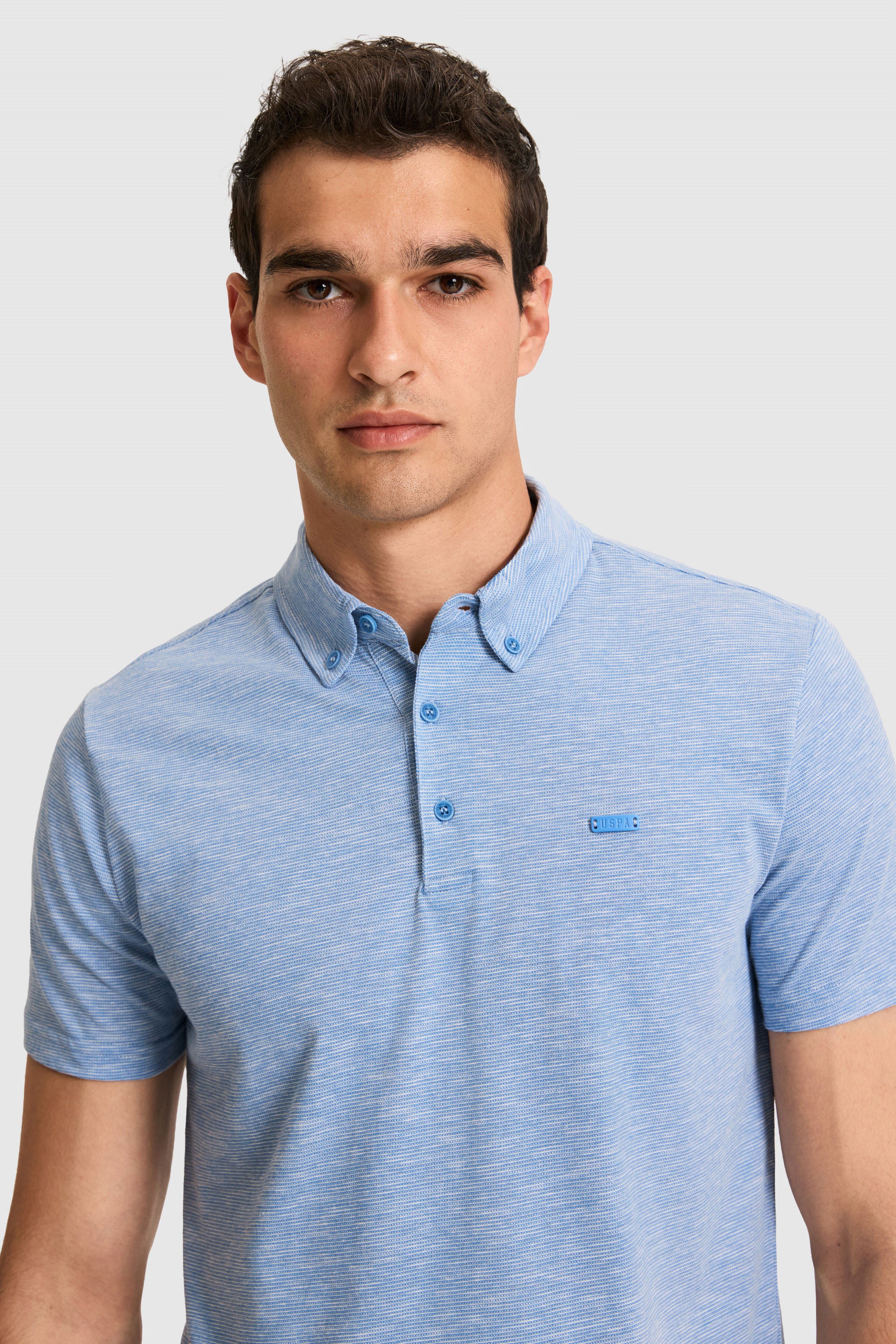 Erkek Regular Fit Polo Yaka Mavi Tişört