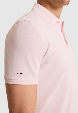 Erkek Slim Fit Polo Yaka Açık Pembe Basic Tişört - 50324998047