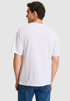 Erkek Comfort Fit Bisiklet Yaka Beyaz Tişört - 50325888017