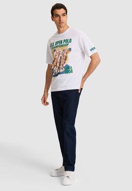 Erkek Comfort Fit Bisiklet Yaka Beyaz Tişört - 50326030008