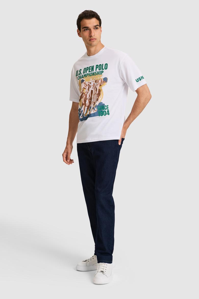 Erkek Comfort Fit Bisiklet Yaka Beyaz Tişört - 50326030008