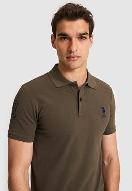 Erkek Koyu Haki Basic Tişört - 50326920265