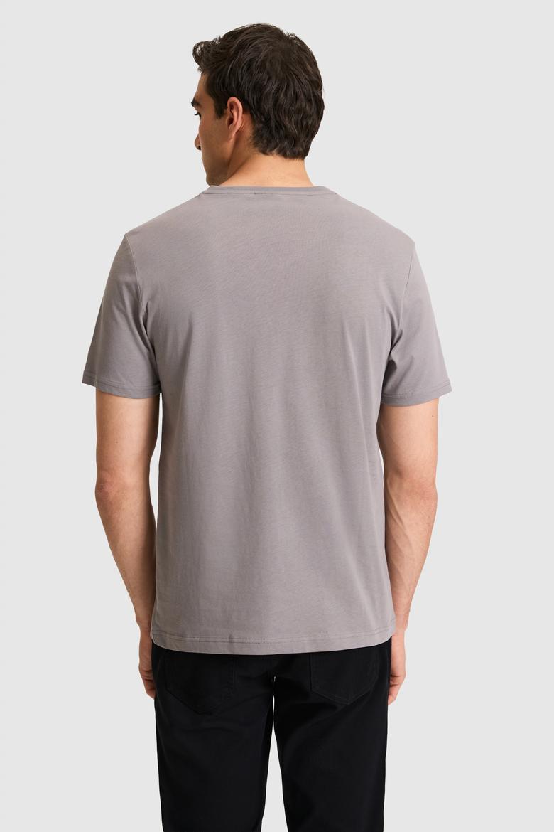 Erkek Gri Basic Tişört - 50326944044