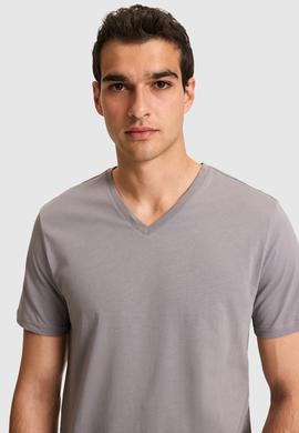 Erkek Gri Basic Tişört - 50326944044