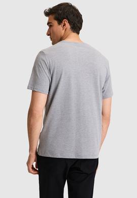 Erkek Gri Melanj Basic Tişört - 50326944095