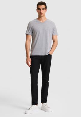 Erkek Gri Melanj Basic Tişört - 50326944095