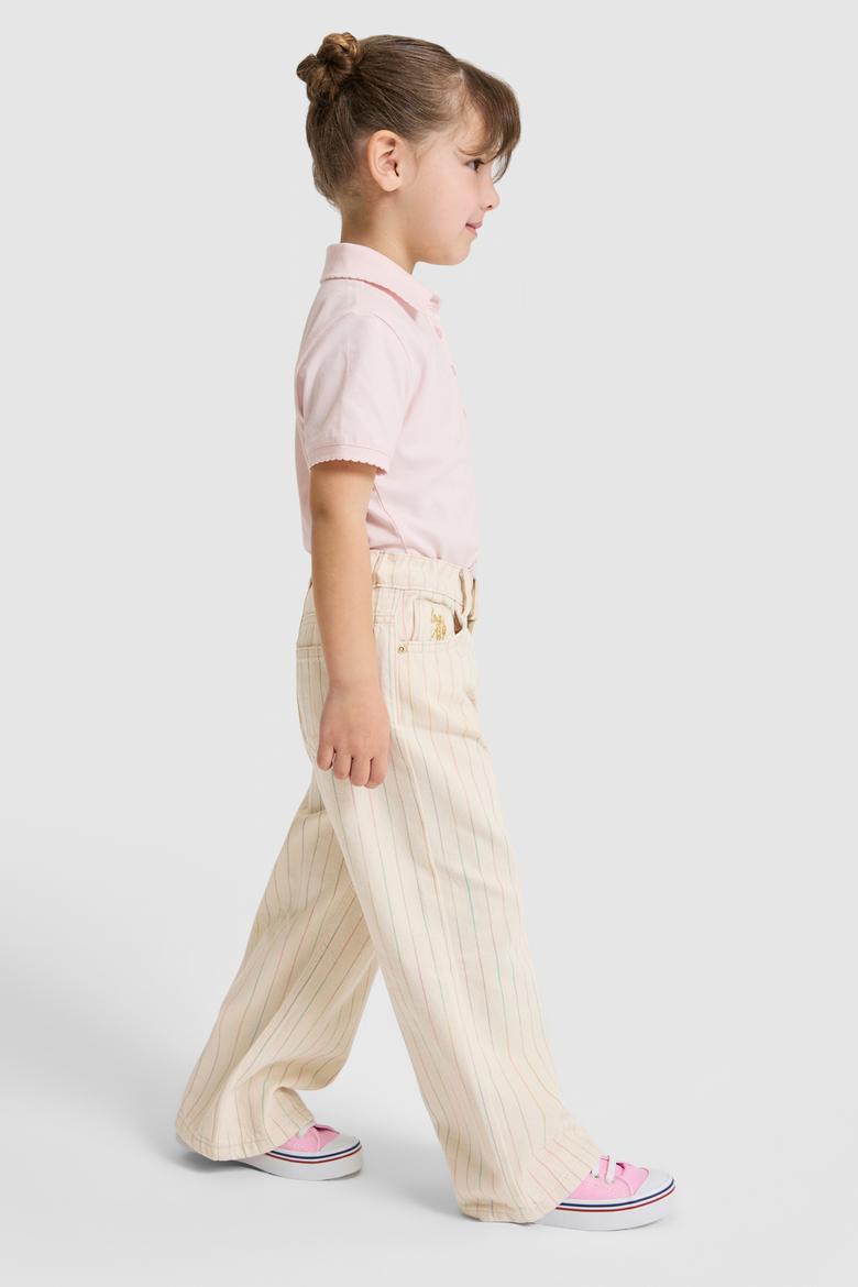 Kız Çocuk Ekru Jean Pantolon - 50321527009
