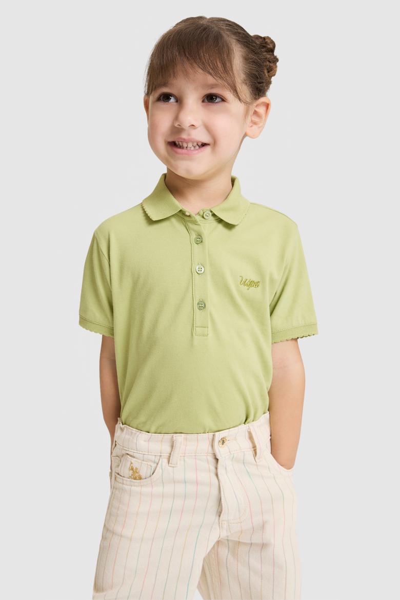 Kız Çocuk Yeşil Basic Tişört - 50328218084