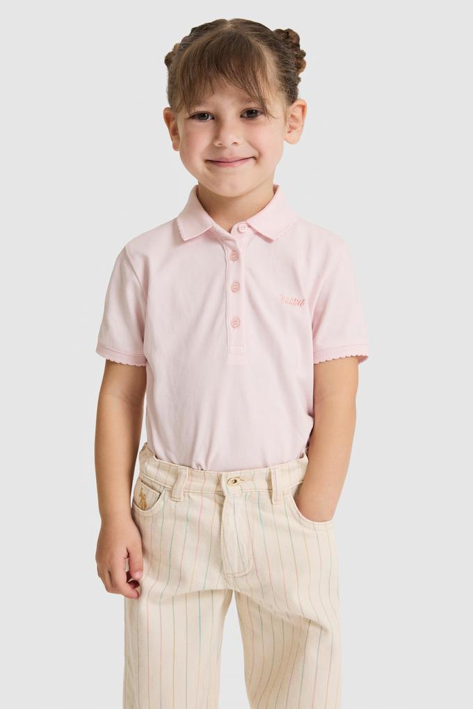 Kız Çocuk Açık Pembe Basic Tişört