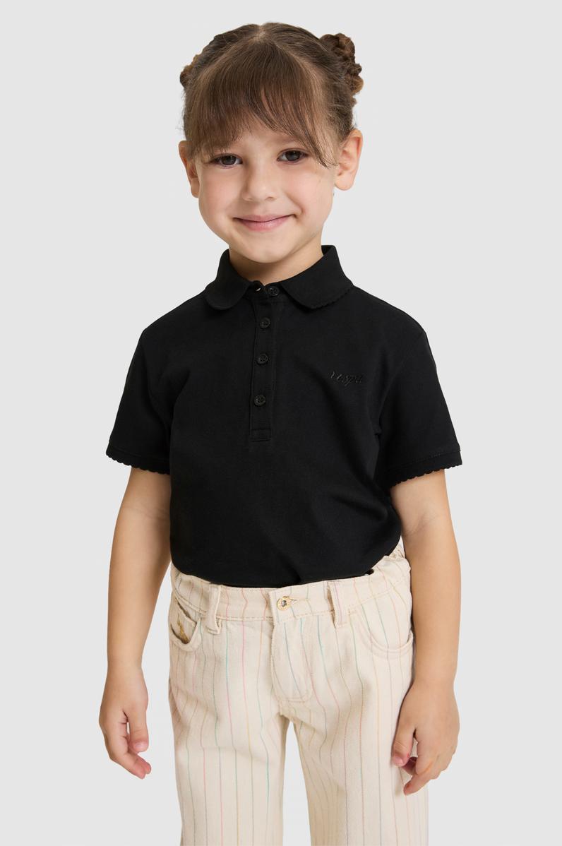 Kız Çocuk Siyah Basic Tişört