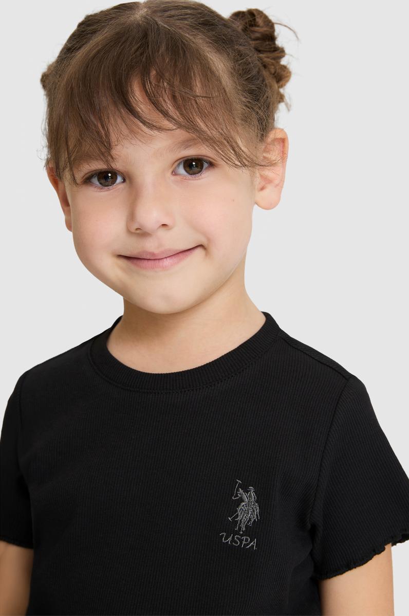 Kız Çocuk Siyah Basic Tişört