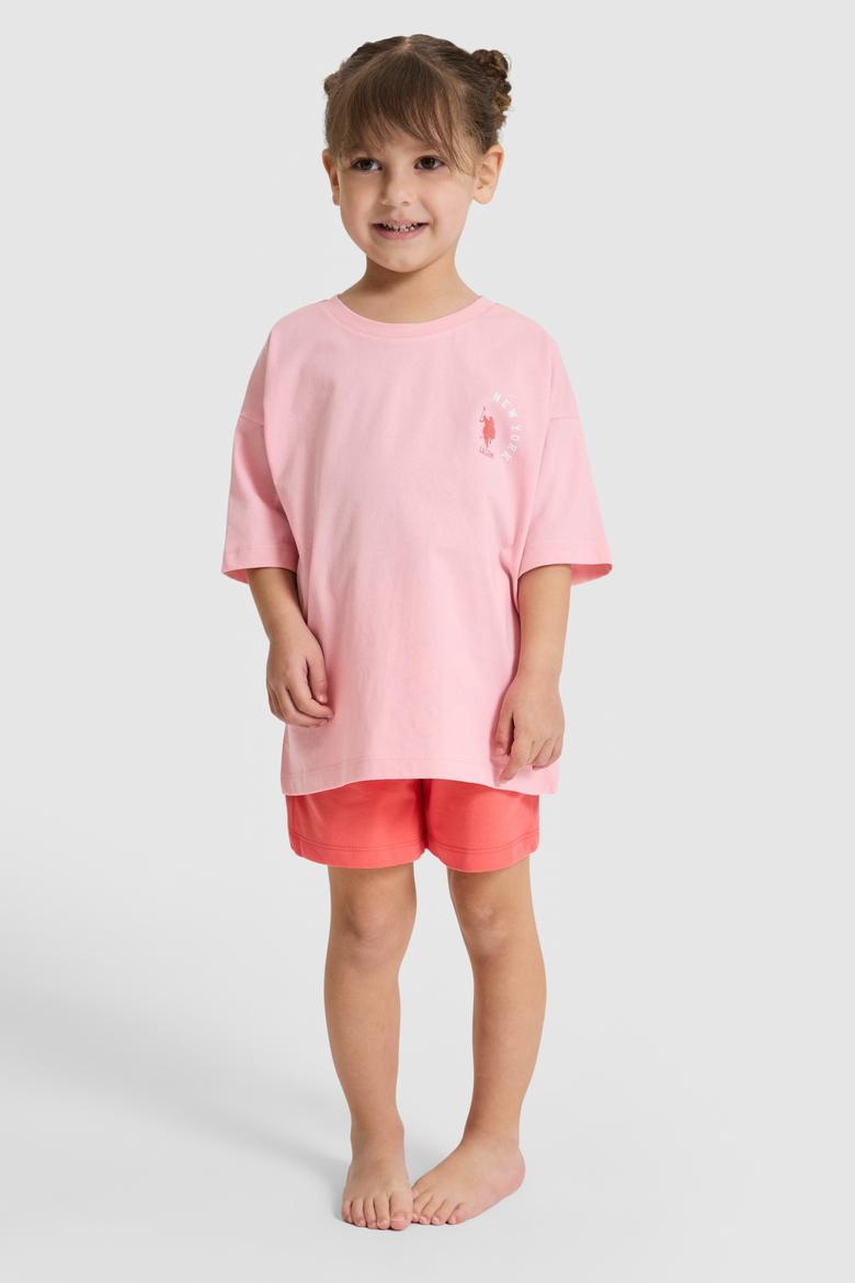 Kız Çocuk Somon Pijama Takımı