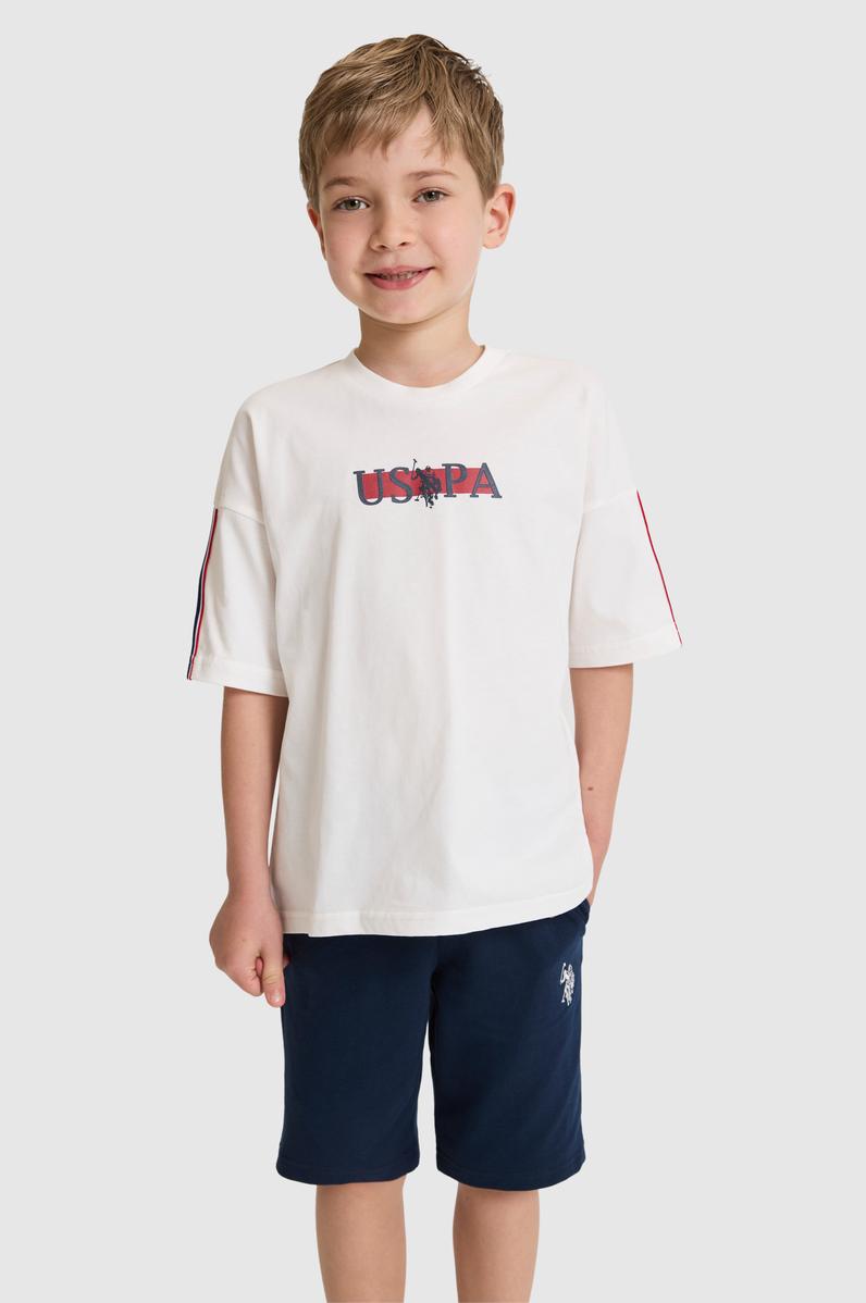 Erkek Çocuk Beyaz Pijama Takımı