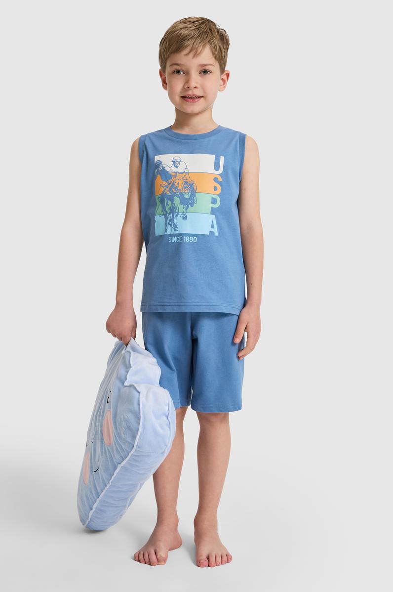 Erkek Çocuk Mavi Pijama Takımı