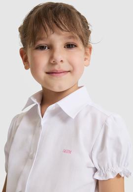 Kız Çocuk Beyaz Kısa Kollu Gömlek - 50324744003