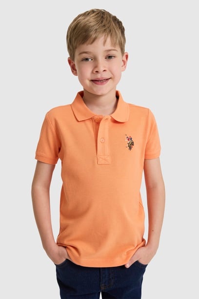 Erkek Çocuk Turuncu Polo Yaka Basic Tişört