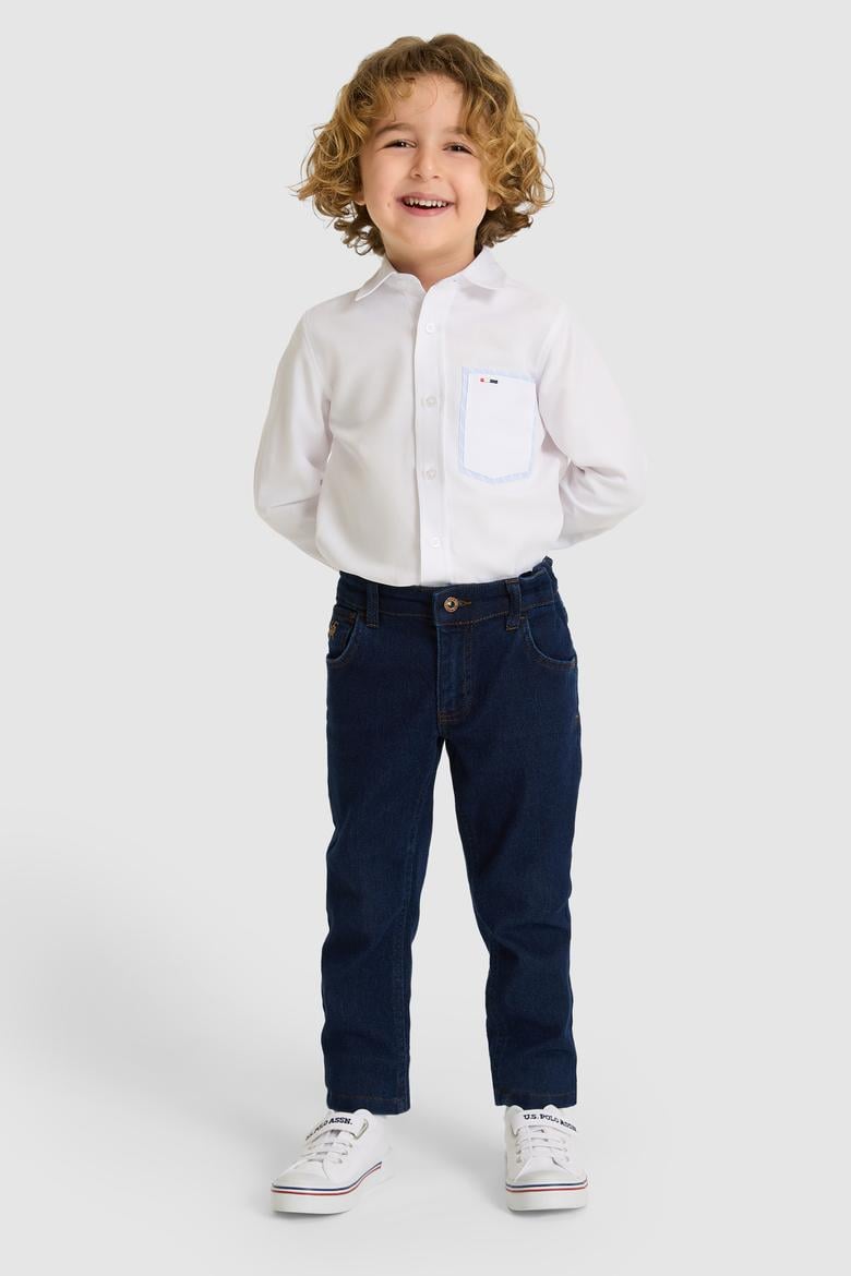Erkek Çocuk Beyaz Uzun Kollu Gömlek - 50324676011
