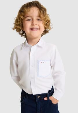Erkek Çocuk Beyaz Uzun Kollu Gömlek - 50324676011