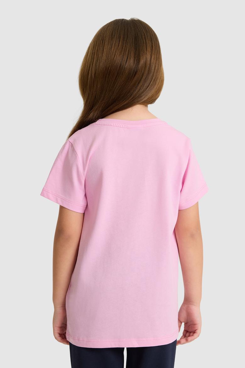 Kız Çocuk Pembe Basic Tişört - 50325631070