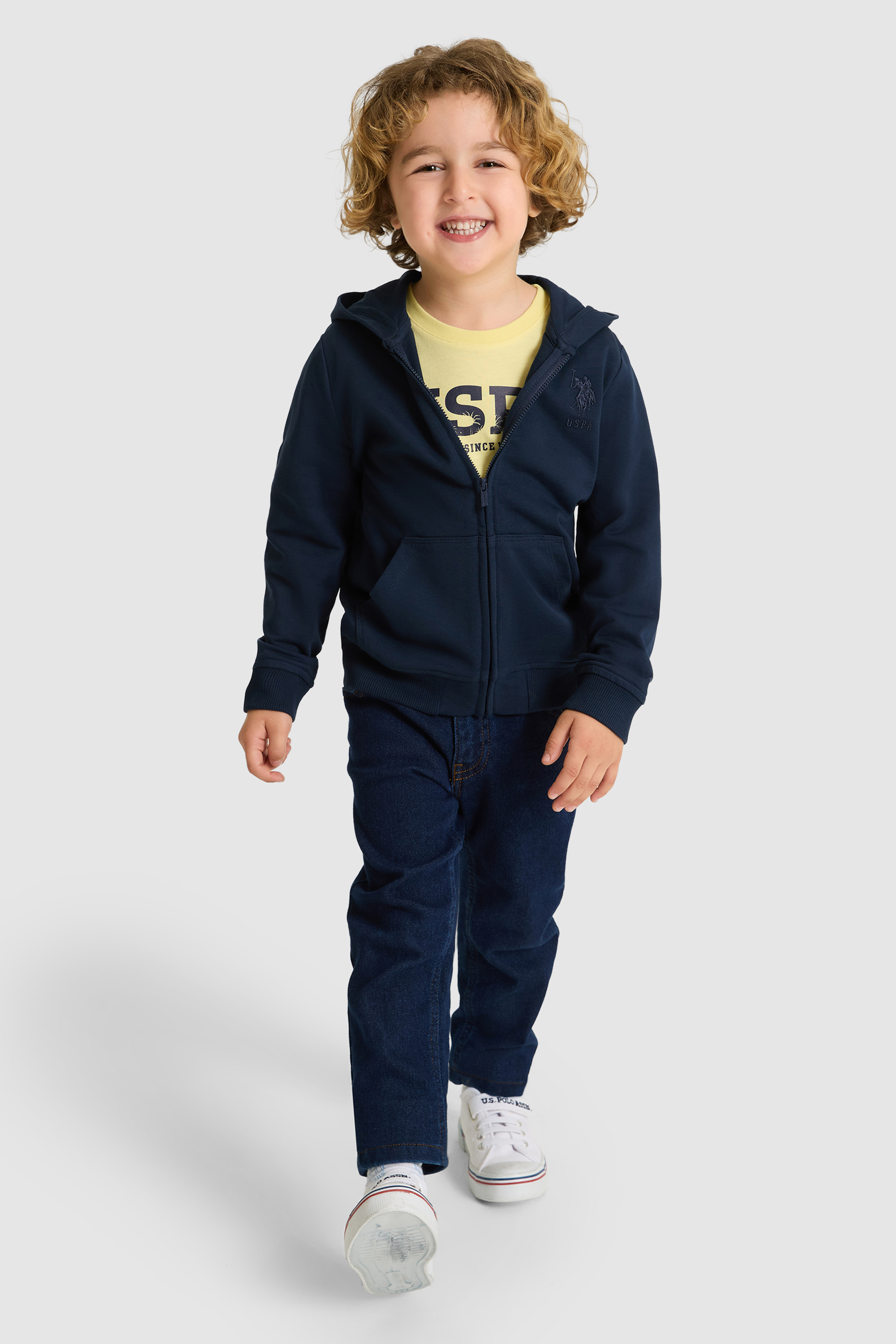 Erkek Çocuk Lacivert Kapüşonlu İnce Fermuarlı Basic Sweatshirt - 50320440020