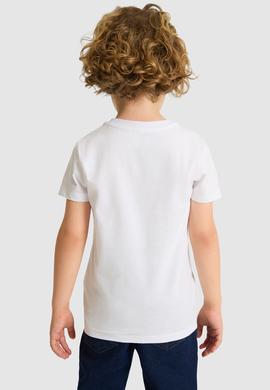 Erkek Çocuk Beyaz Bisiklet Yaka Basic Tişört - 50325607030