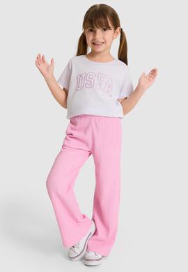 Kız Çocuk Lila Basic Tişört - 50325631046