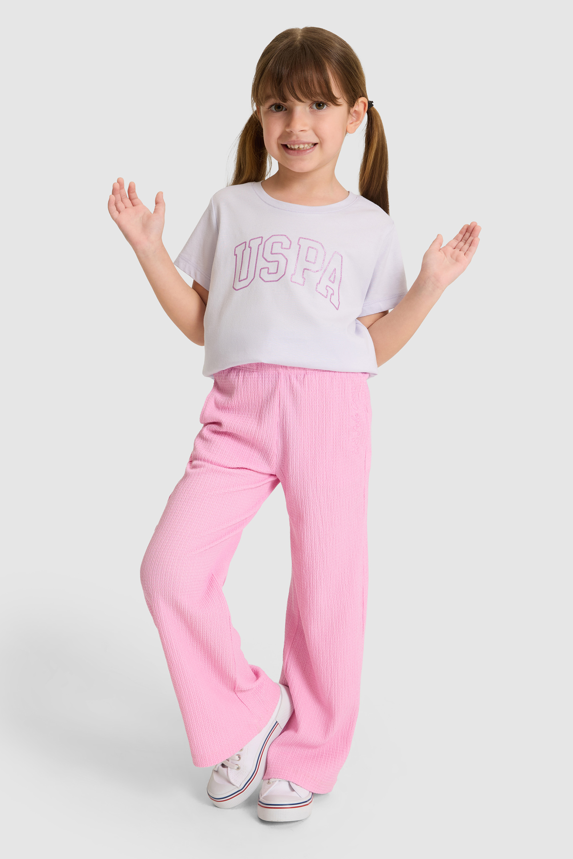 Kız Çocuk Lila Basic Tişört - 50325631046