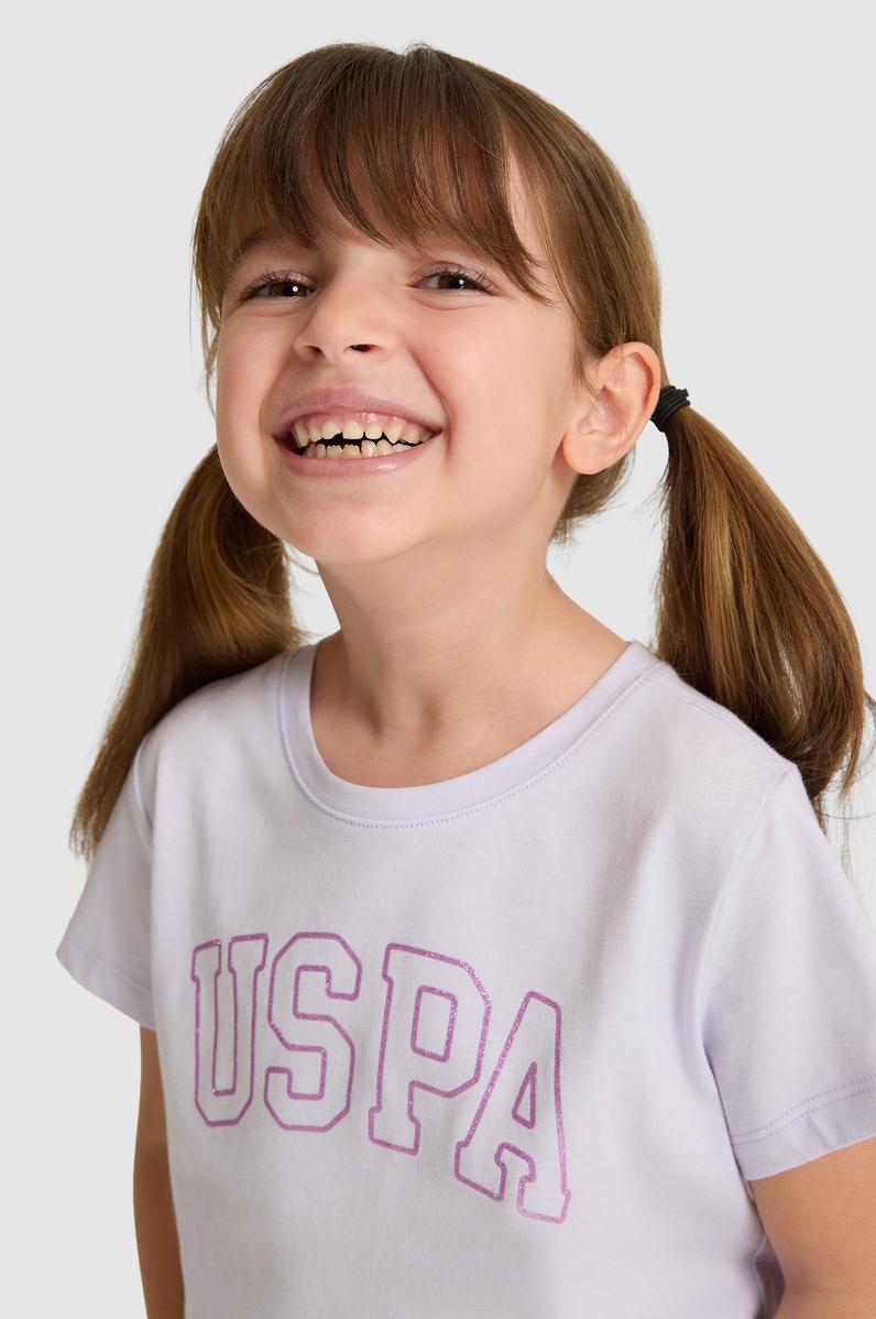 Kız Çocuk Lila Basic Tişört