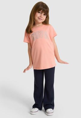 Kız Çocuk Somon Basic Tişört - 50325631091
