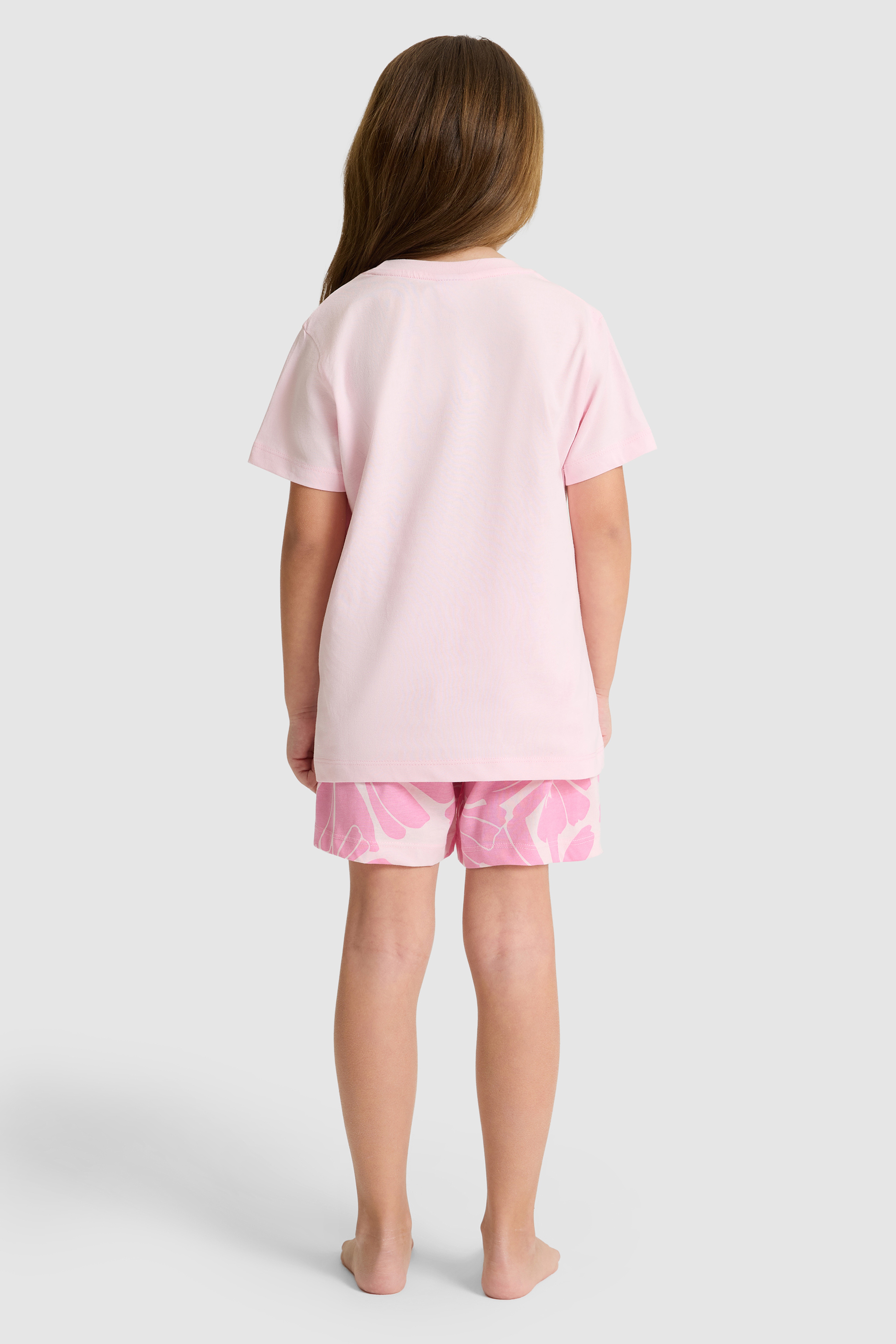 Kız Çocuk Pembe Şortlu Alt Üst Takım - Image 5