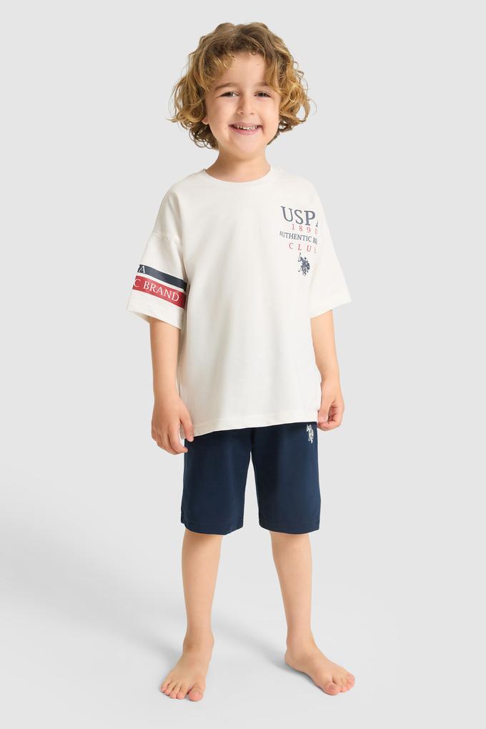 Erkek Çocuk Beyaz Pijama Takımı