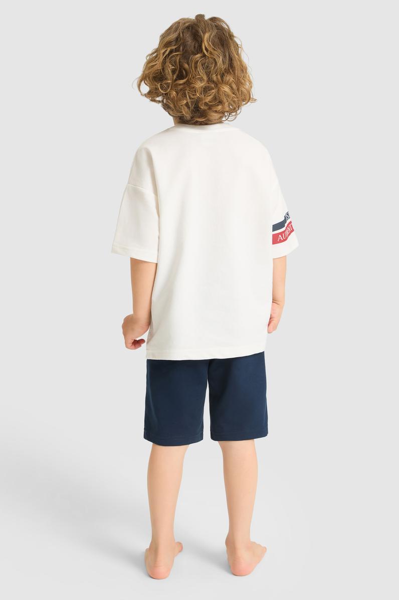 Erkek Çocuk Beyaz Pijama Takımı