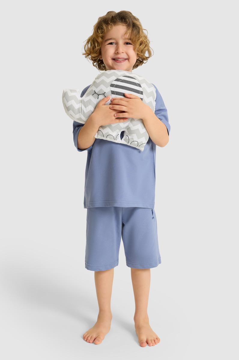 Erkek Çocuk İndigo Pijama Takımı