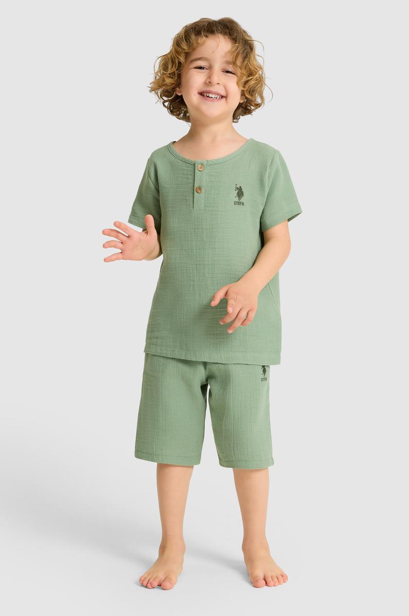 Erkek Çocuk Yeşil Pijama Takımı