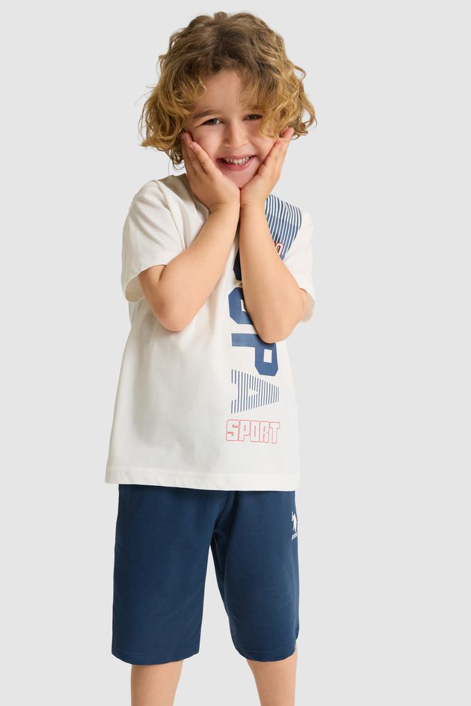 Erkek Çocuk Beyaz Pijama Takımı