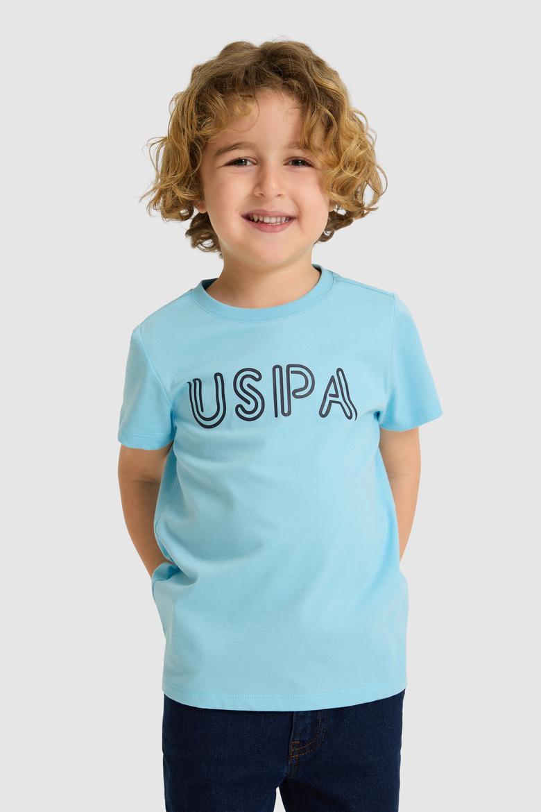 Erkek Çocuk Aqua Bisiklet Yaka Basic Tişört