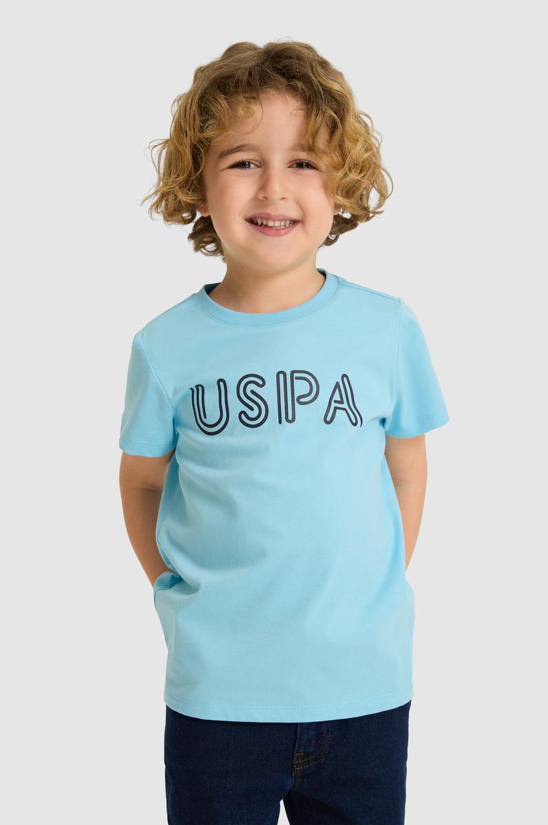 Erkek Çocuk Aqua Bisiklet Yaka Basic Tişört
