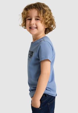 Erkek Çocuk İndigo Bisiklet Yaka Basic Tişört - 50325607034