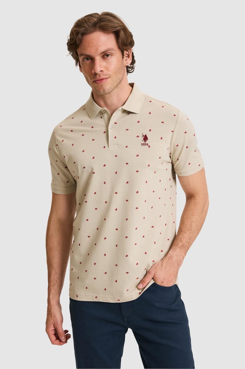 Erkek Regular Fit Polo Yaka Açık Haki Tişört