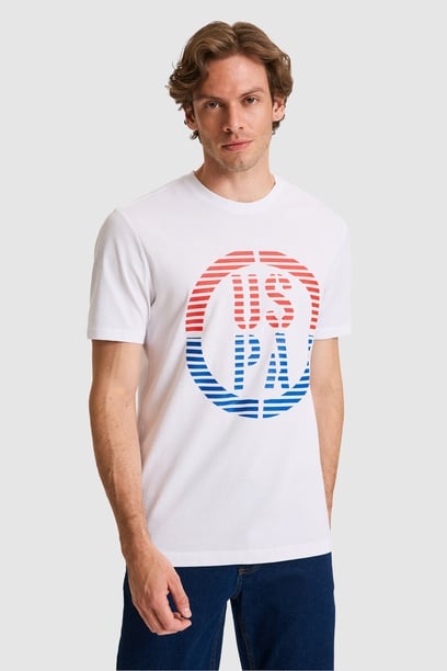 Erkek Regular Fit Bisiklet Yaka Beyaz Tişört