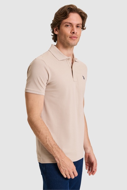 Erkek Slim Fit Polo Yaka Taş Basic Tişört